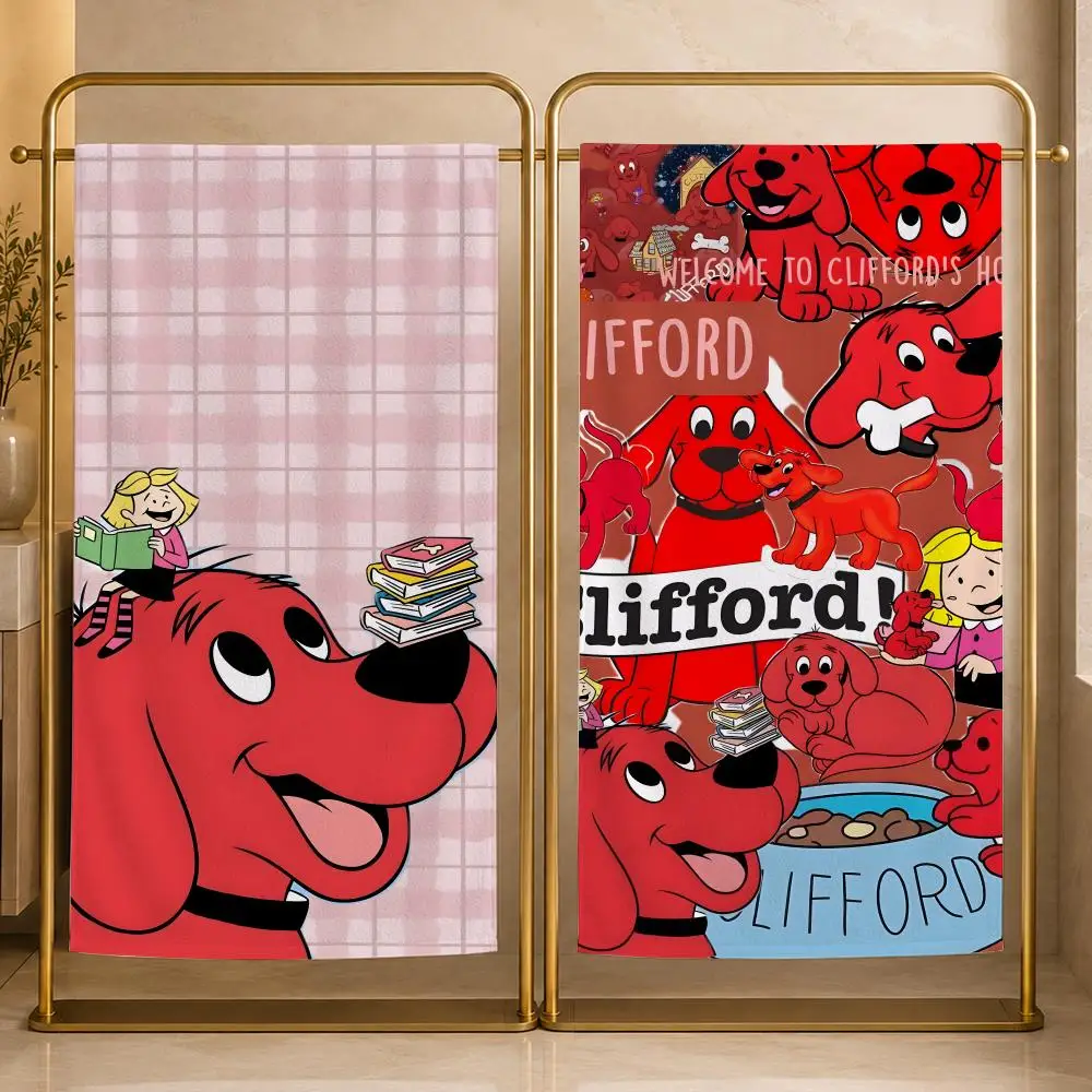 character clifford the big red d-dog Towel Large print Quick Dry Microfiber Beach Towel face towel Soft Lightweight Gym Camping