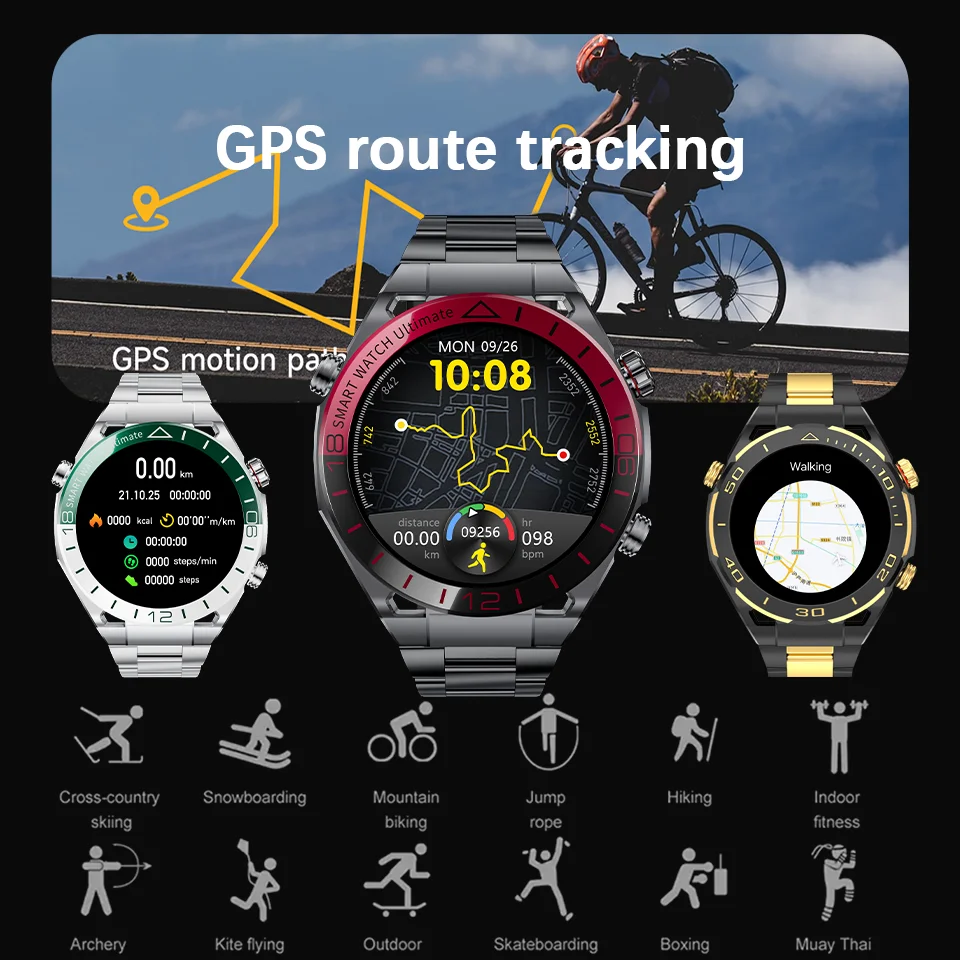ساعة جديدة في نهاية المطاف ساعة ذكية جديدة للرجال NFC ECG + PPG بلوتوث دعوة نظام تحديد المواقع جهاز تعقب الحركة البوصلة سوار الأعمال Smartwatch