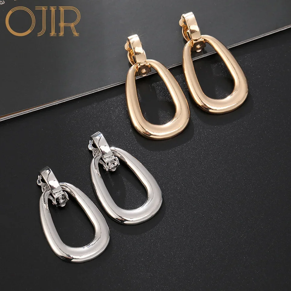 Vintage Gold Color Silver Color Clip Earrings Jewelry for Women Hanging Suspension Gothic Pendientes Accessories Valentines Day