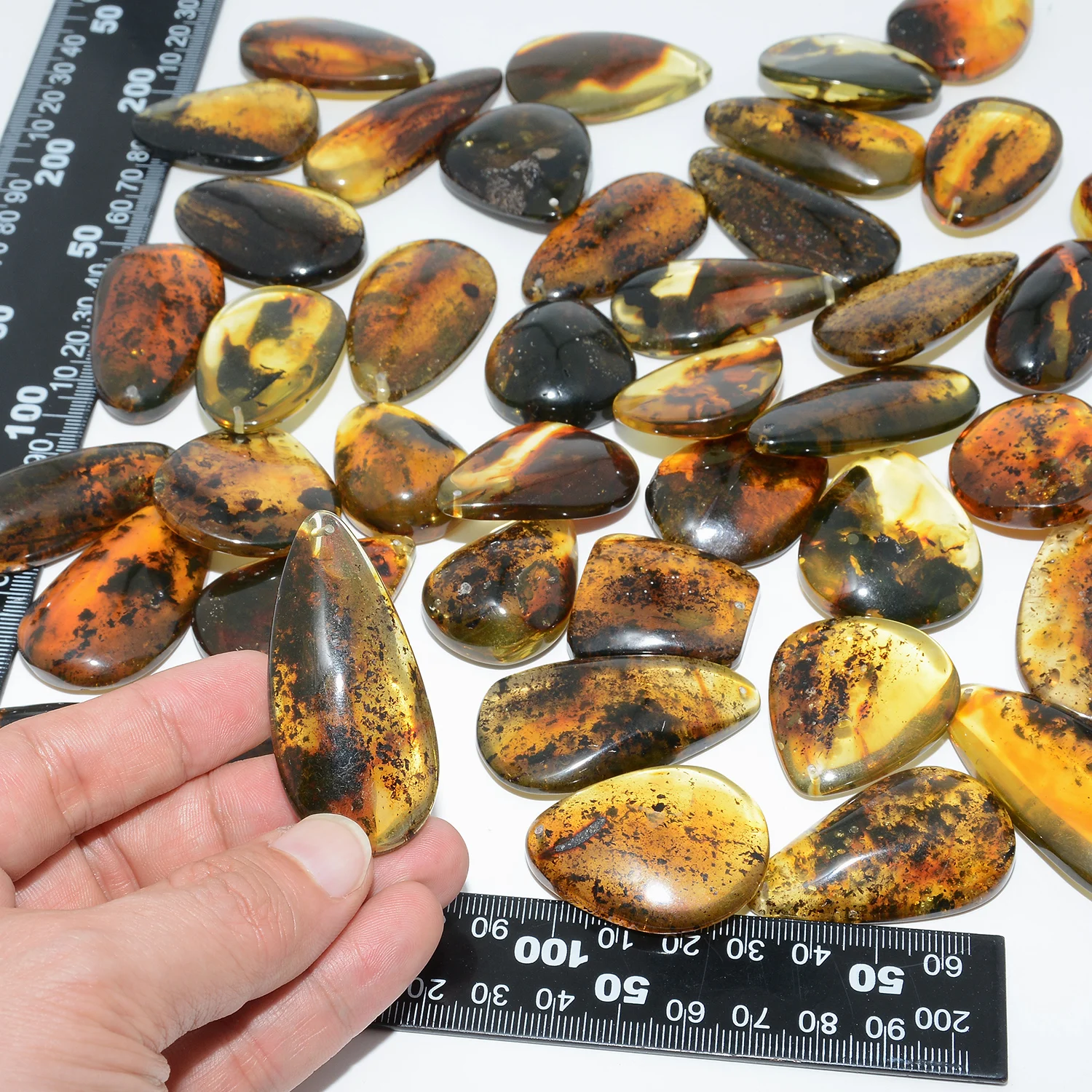 Natural Baltic Amber With Fossilized Plant Irregular Waterdrop Pendant Rought Size 30mm-50mm