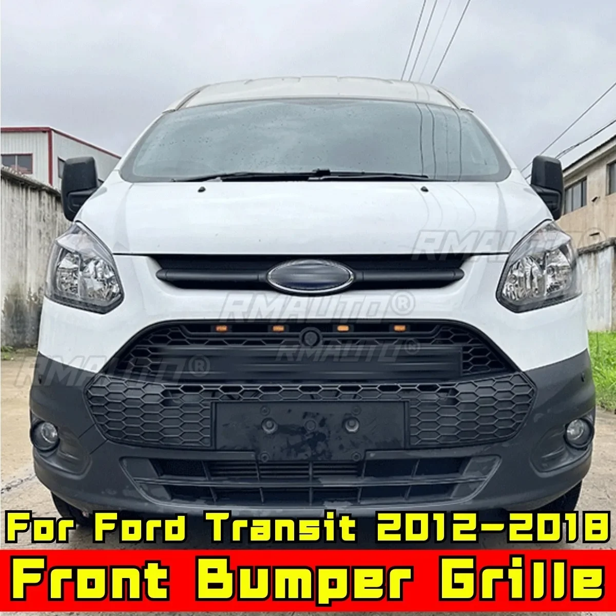 Bumper Grill For Ford Transit 2012-2018 Europe Edition Car Front Bumper Racing Grille Grillg Body Kit Front Grille Exterior Part