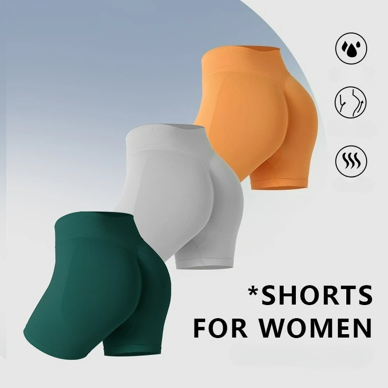 Sports Shorts Women's Yoga Pants Outerwear Breathable Peach Buttocks  Tight Fitting  Hip Lifting  Three Part Pants  Fitness Suit