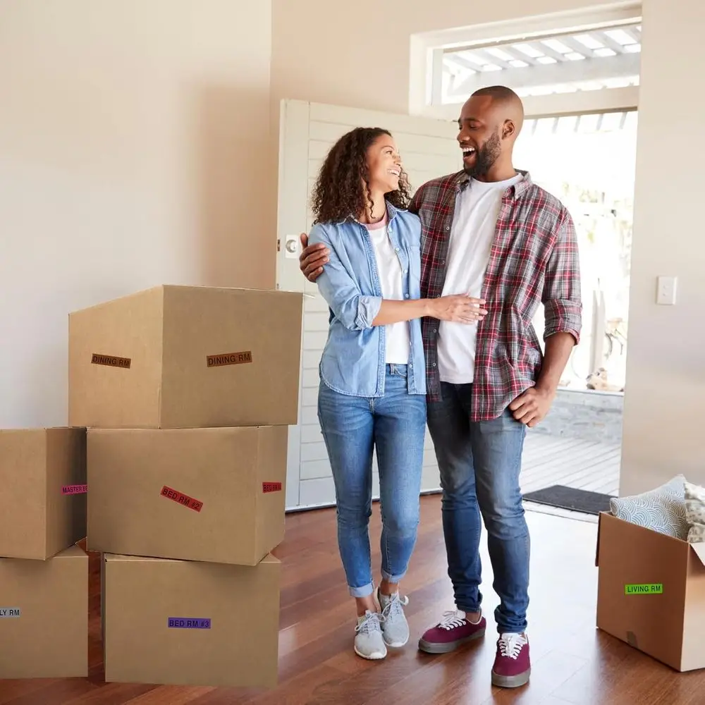 1-2 Bedroom Moving Kit: Medium & Large Boxes, 60 Labels, Packing Paper, Tape