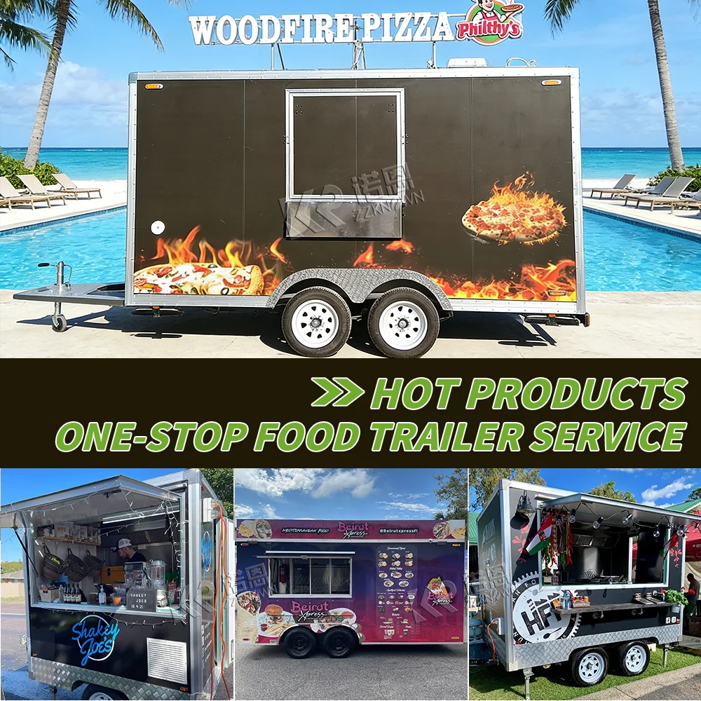Customized Mobile Kitchen Trailer Food Cart with Double Sinks And Serving Windows for Catering And Food Services - view 5