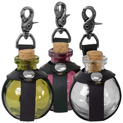 Medieval Witch Wizard Dark Magic Cork Potion Bottle With PU Leather Holder Renaissance Costume Accessory Lovely Flask Holster