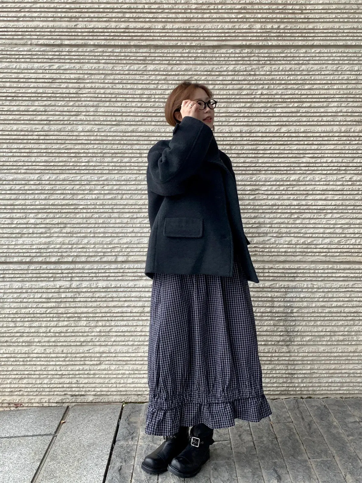 

Юбка-трапеция DesiGar в сине-белую клетку в студенческом стиле, оригинальный дизайн, японский стиль, весенний образ, с высокой талией