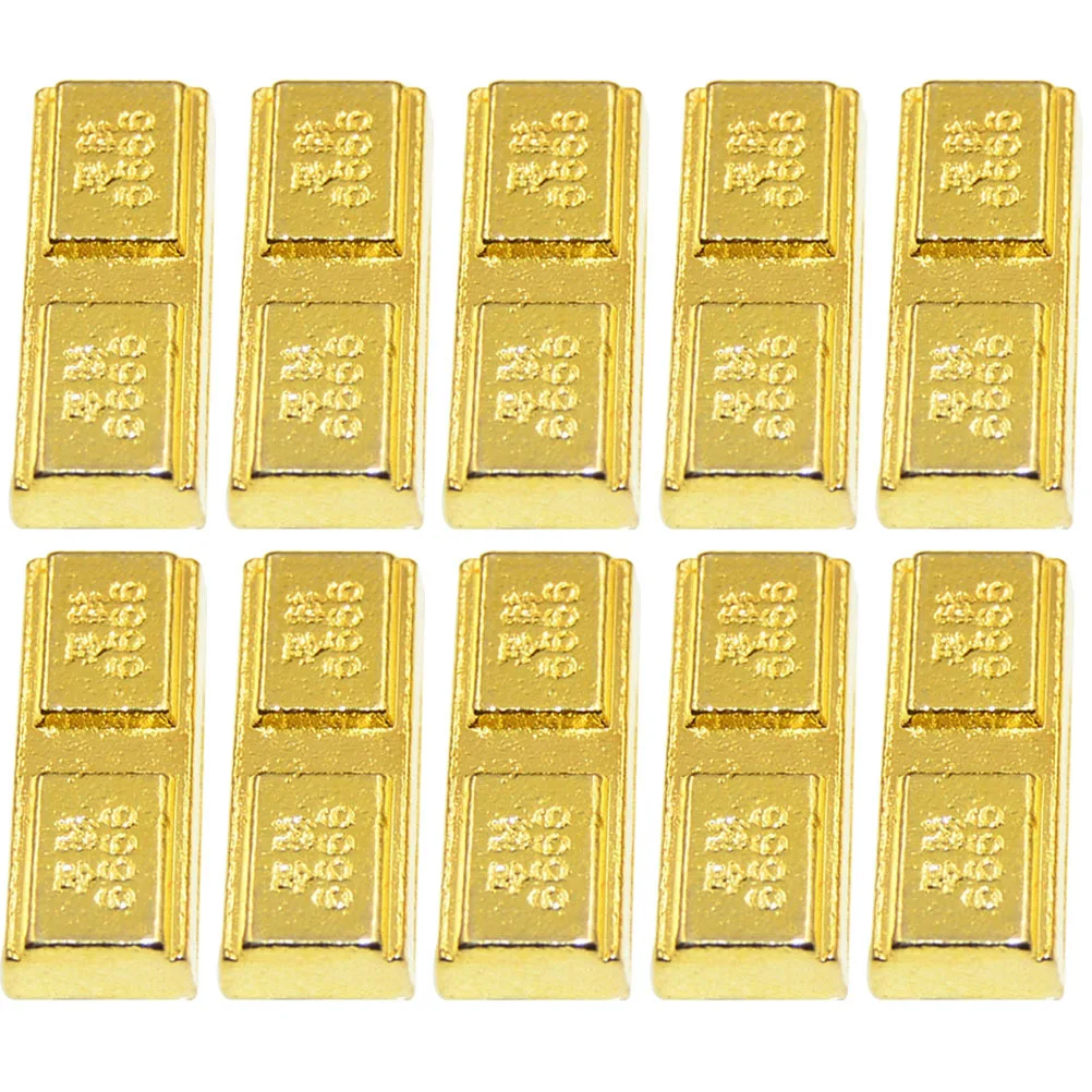 

10pcs Fake Simulation Golden Brick Decor For Pirate Party Props Home Office Decoration Movie Stage
