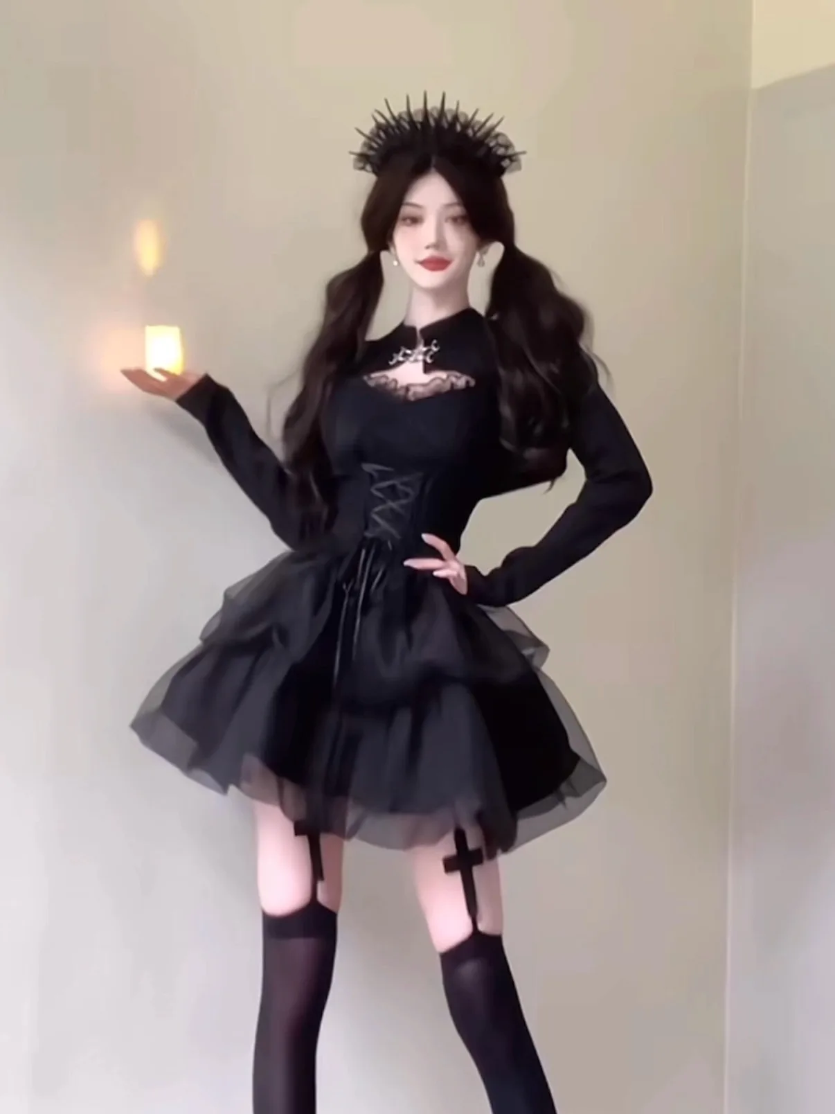 

Sexy Devili Girl loween Cosplay Angel And Devil Strap Top with Chest Pad Puffy Skirt High Waist Polyester Fiber High Ela...