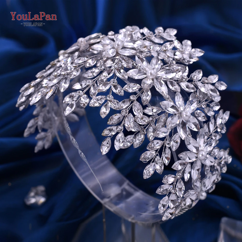 YouLaPan Bride Crown Wedding Hair Accessories Bridal Headband Women Hair Ornament Princess Tiara Headwear Rhinestone Crown HP375