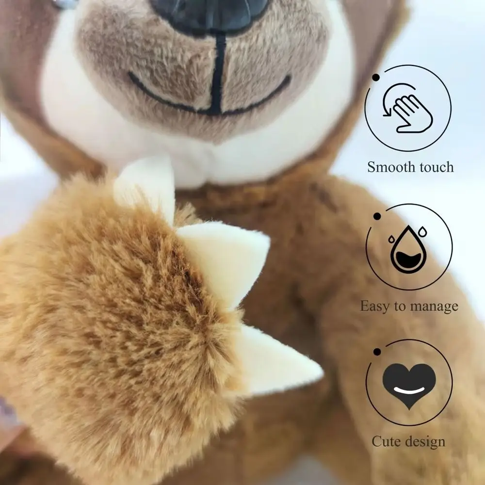 

For Friends Big Eyes Sloth Plush Toy Stuffed Animals Brown Grey Stuffed Sloth Cuddly Soft Comfort Simulation Sloth Doll Boy Girl