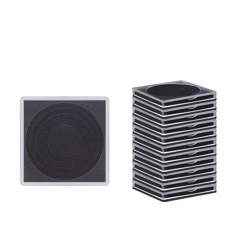 ABUP-Clear For Coin Capsules 50 PCS, For Coin Snaps Holders In 5 Sizes Black Gaskets Case For Coin Collection Supplies
