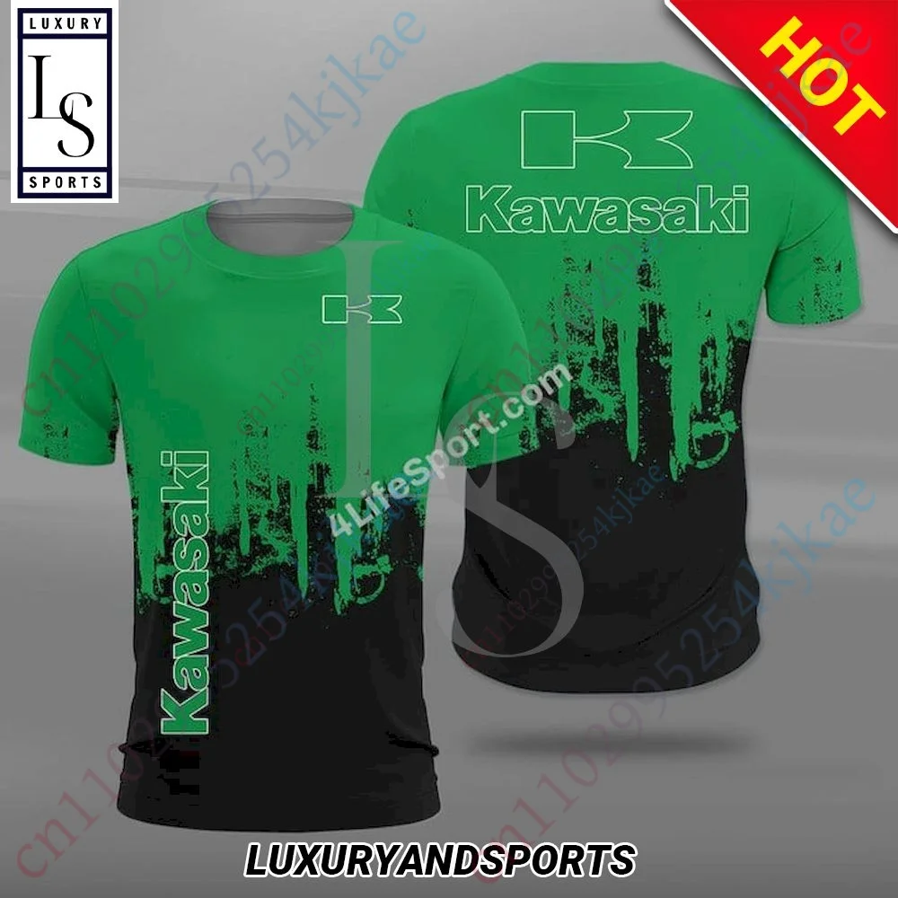 

New Kawasaki T-shirts Casual Men's Clothing Breathable T Shirt For Men Top Harajuku Round Neck Short Sleeve Anime Streetwear Tee