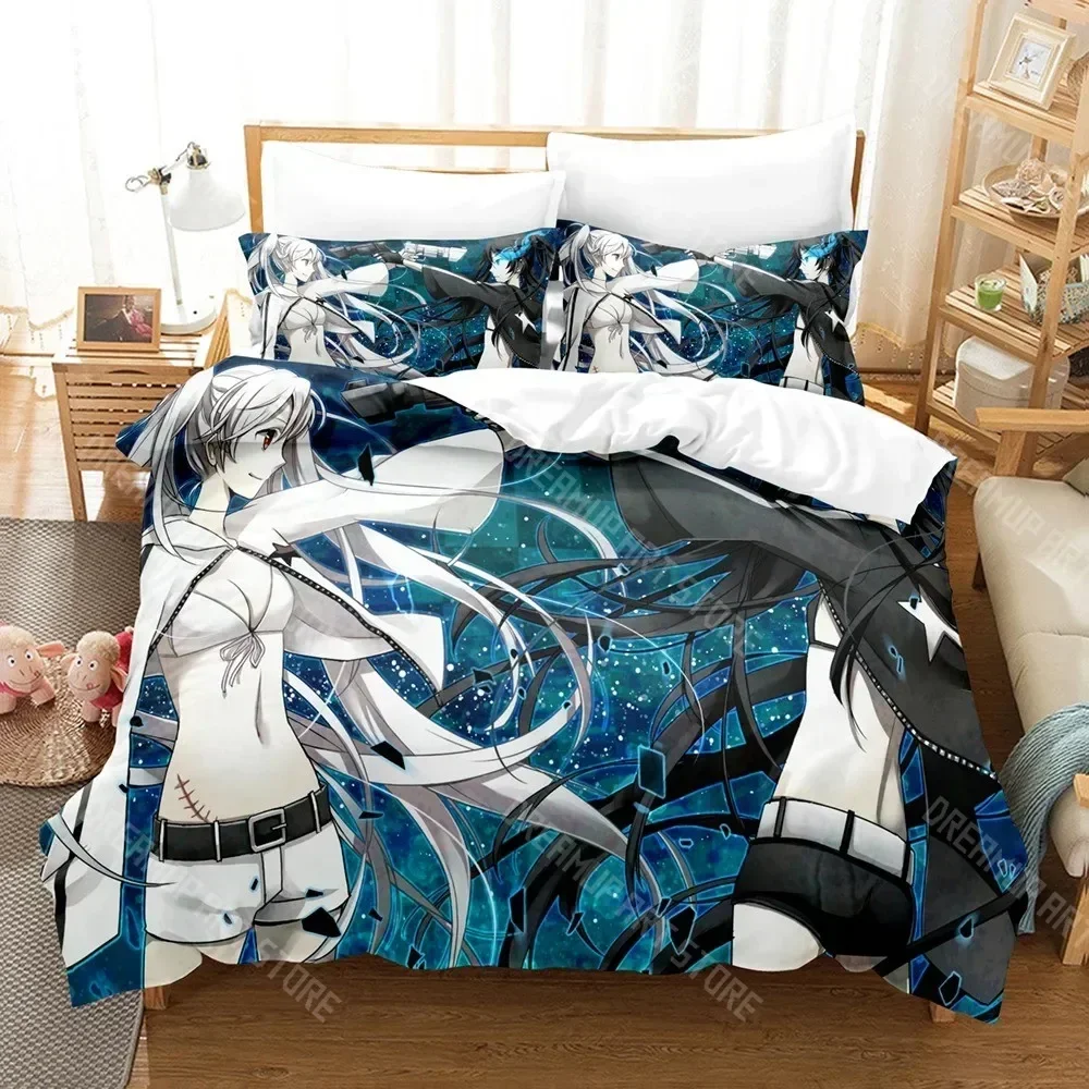 2026 3D Print Black Rock Shooter Duvet Cover Single Double Size For Boys Girls Fashion Bedroom Decor Anime Bedding Set Soft Home