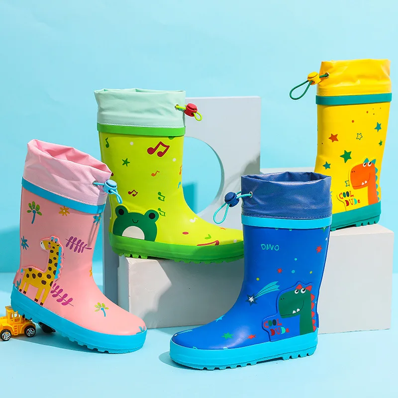

Dinosaur Rubber Rain Boots for Kids, Mid-Calf Waterproof Play Shoes, Comfortable Non-Slip Garden Booties,Children's Outdoor Foot