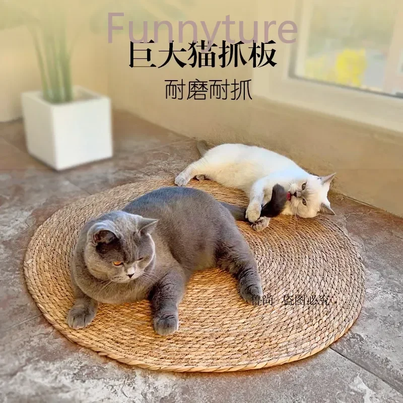 

Cat scratching board is wear-resistant Cat rattan knitted extra large cat scratching pad, summer dog pet toys для кошек