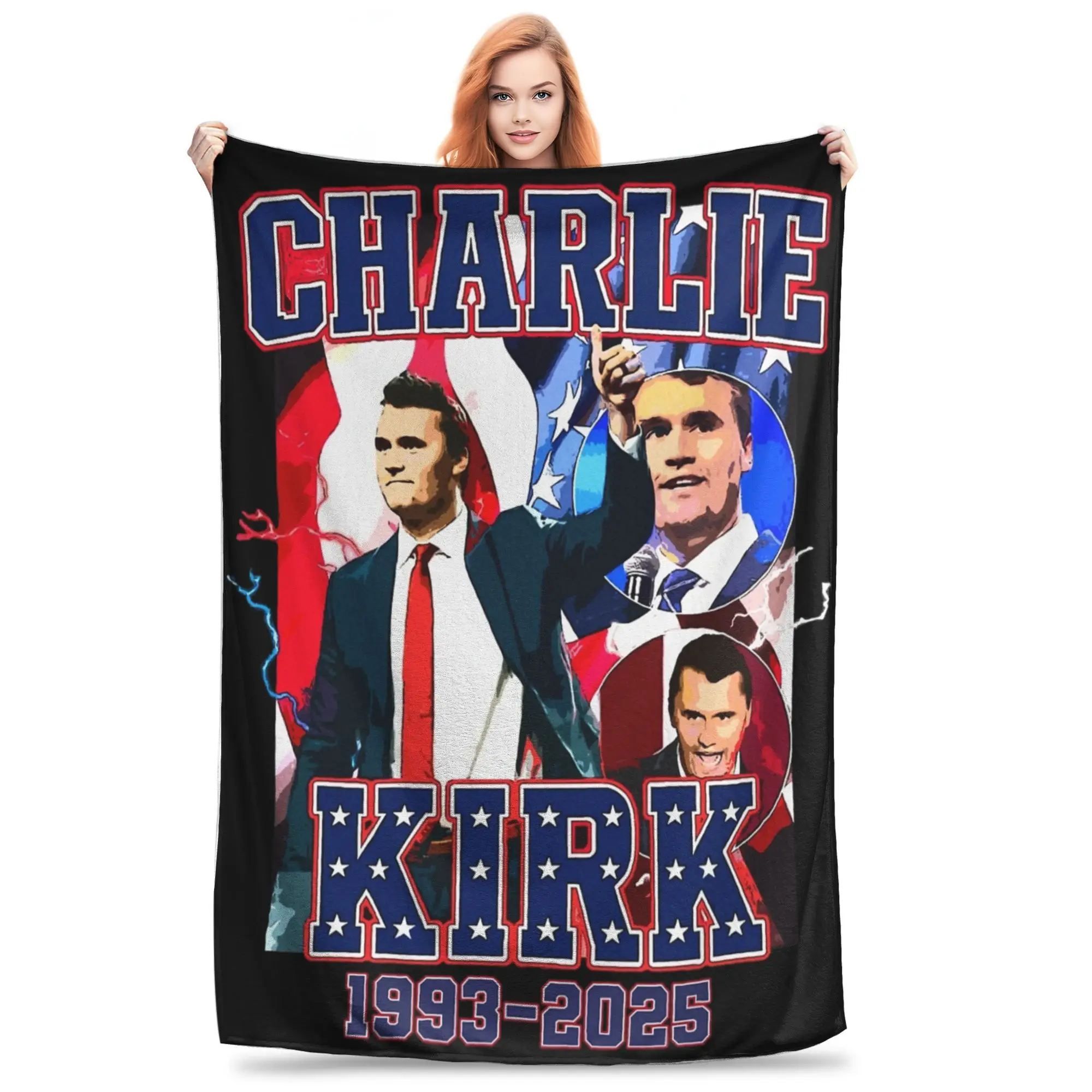 

Чарли Кирк 1993, 2024, одеяло из настоящего Патриот, очень мягкие уютные пледы разных размеров для дивана, дивана и кровати