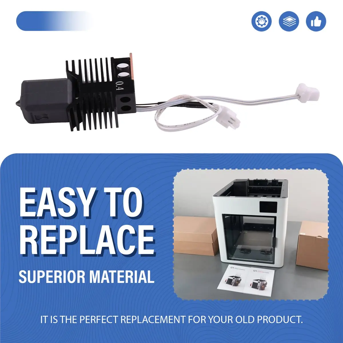 OKgood For Snapmaker U1 0.4mm Hotend Assembly with Fast Heating Stable Temperature Control 3D Printer Extruder Print Head