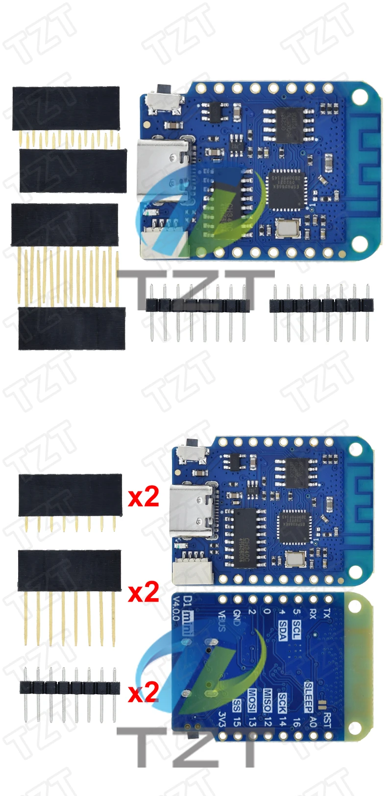 1/3 Stück WEMOS D1 Mini V4.0.0 TYPE-C USB WIFI Internet of Things Board basierend auf ESP8266 4MB MicroPython Nodemcu Arduino-kompatibel – Detail 2