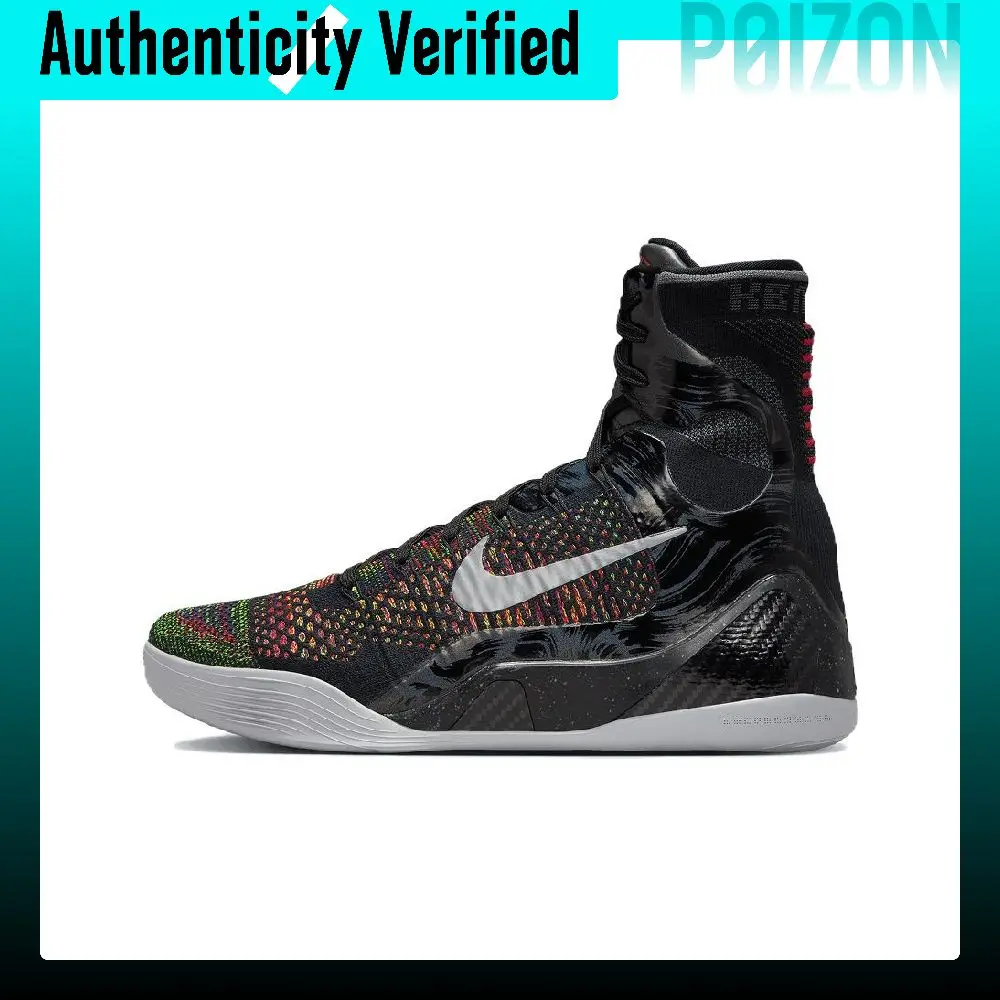 Nike Kobe 9 High top Basketball Shoes Unisex Black Silver Red FZ7335-001