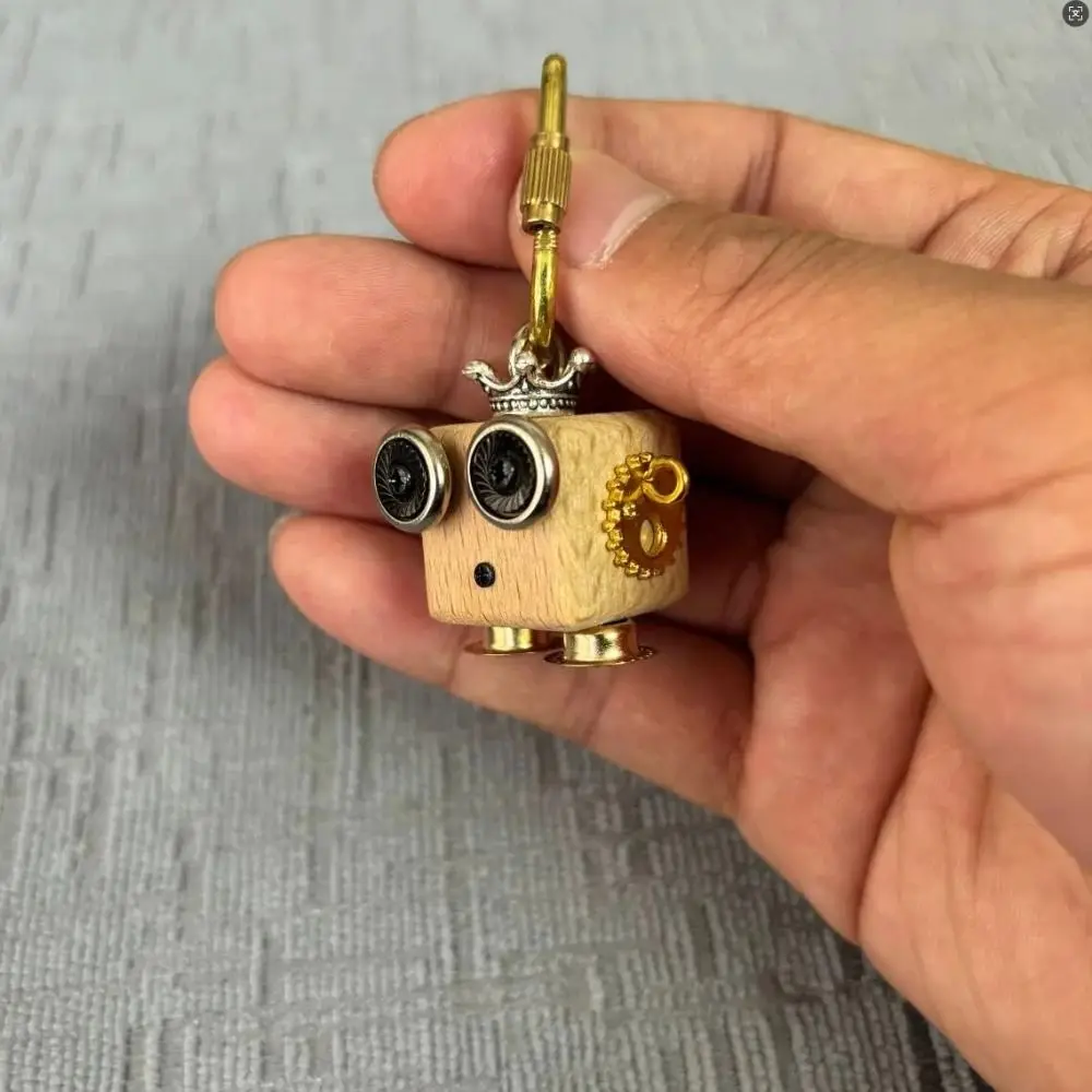 Handmade New Robot Pendant Vintage Korean Robot Keychain Fashion Gold Color Choker Pendant Accessories