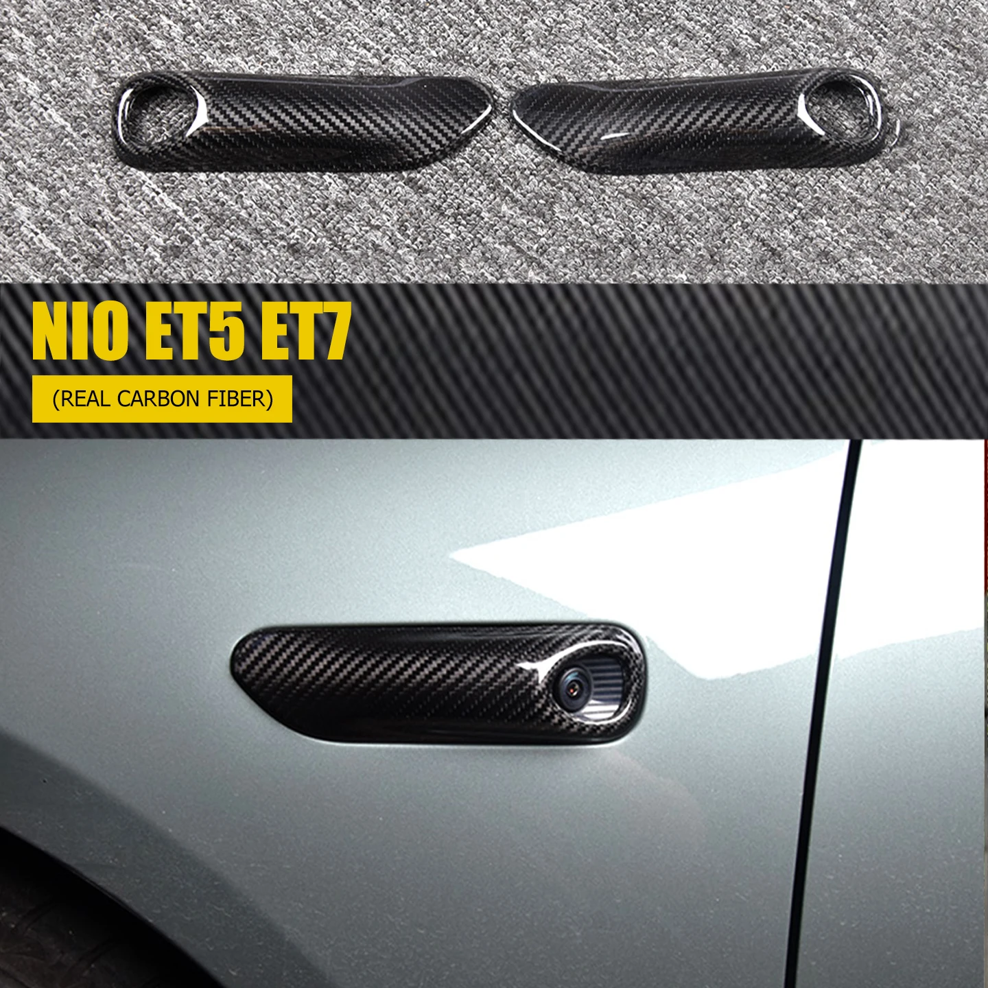 Applicable to NIO ET5 ET7 Car Side Camera Cover, Carbon Fiber Decorative Turn Signal Camera Fender Cover Accessory