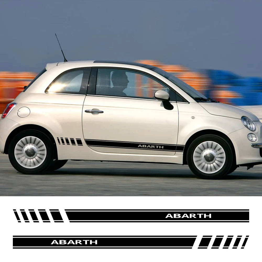 

Sport Stripes Decals Vinyl Graphic Accessories Car Stickers for Abarth Side Stripe Skirt Sticker Applique Fiat 500 Line