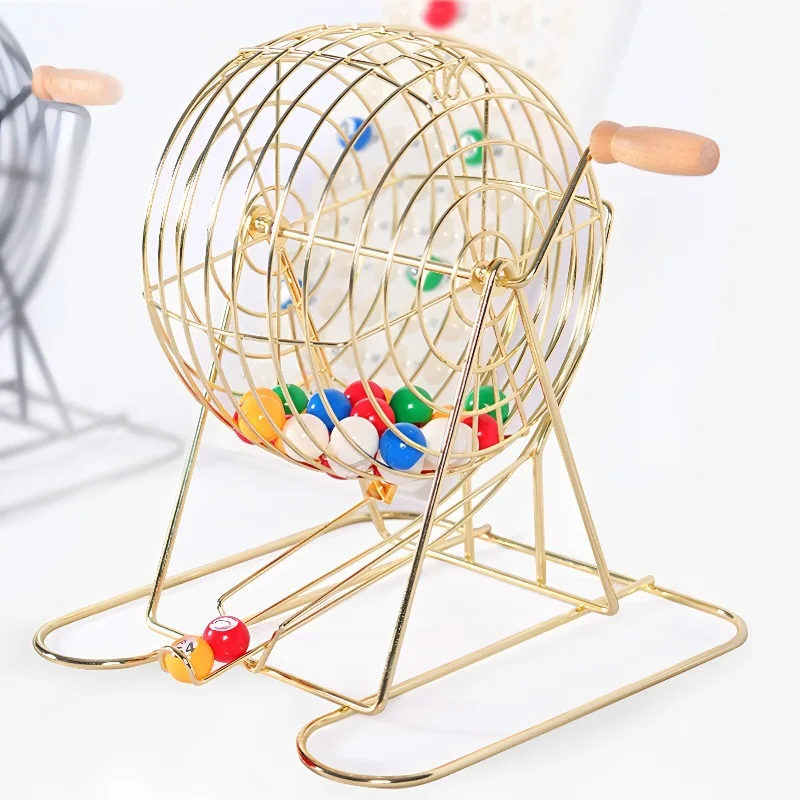 Super Large Metal Manual Lottery Machine Double Color Ball Lottery Machine  Lucky Big Turntable Fish Pond Shaking Ball