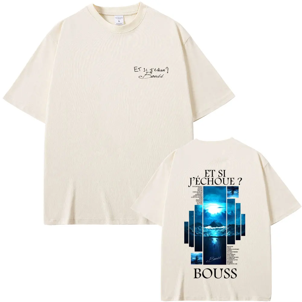 Rapper BoussEt Si J'echoue Album Graphic T-shirt Men Women Hip Hop Fashion Pop Music T-shirts Male Casual Cotton Vintage T Shirt