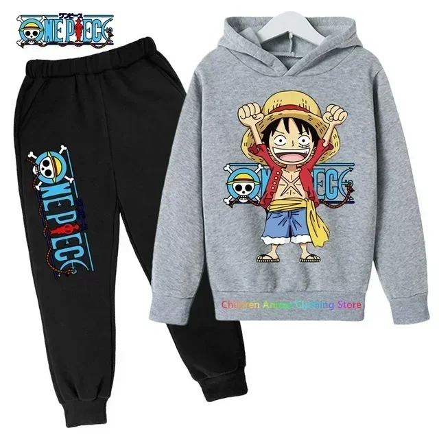 

New Anime One Piece Hoodies Kids Fashion Luffy Pullover Oversized Hoodie Sweats Kids Hip Hop Coat Boys Clothing Sudaderas