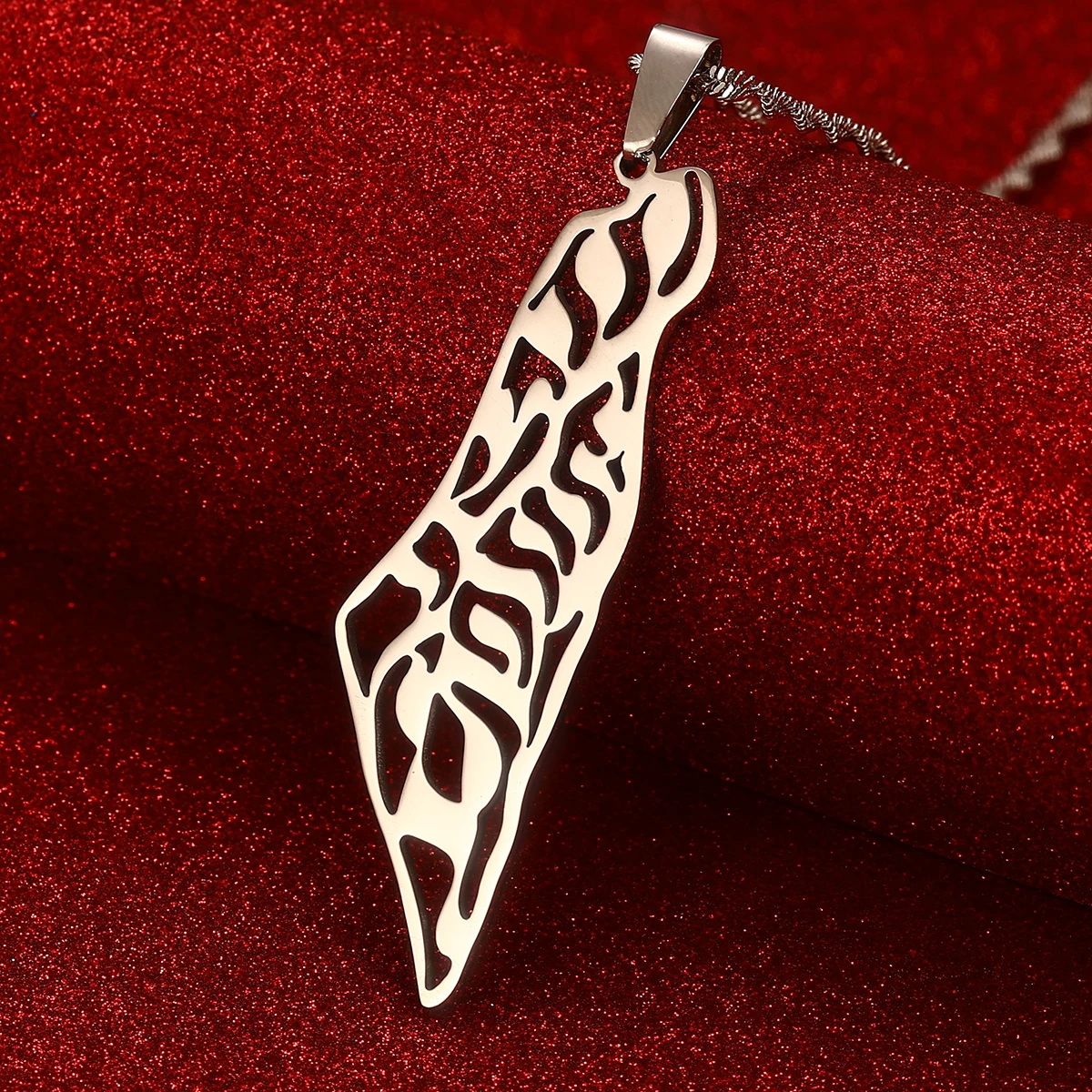 Israel Palestine Map Pendant Necklaces Women Gifts Israeli Arabic Hebrew Jewelry - view 5