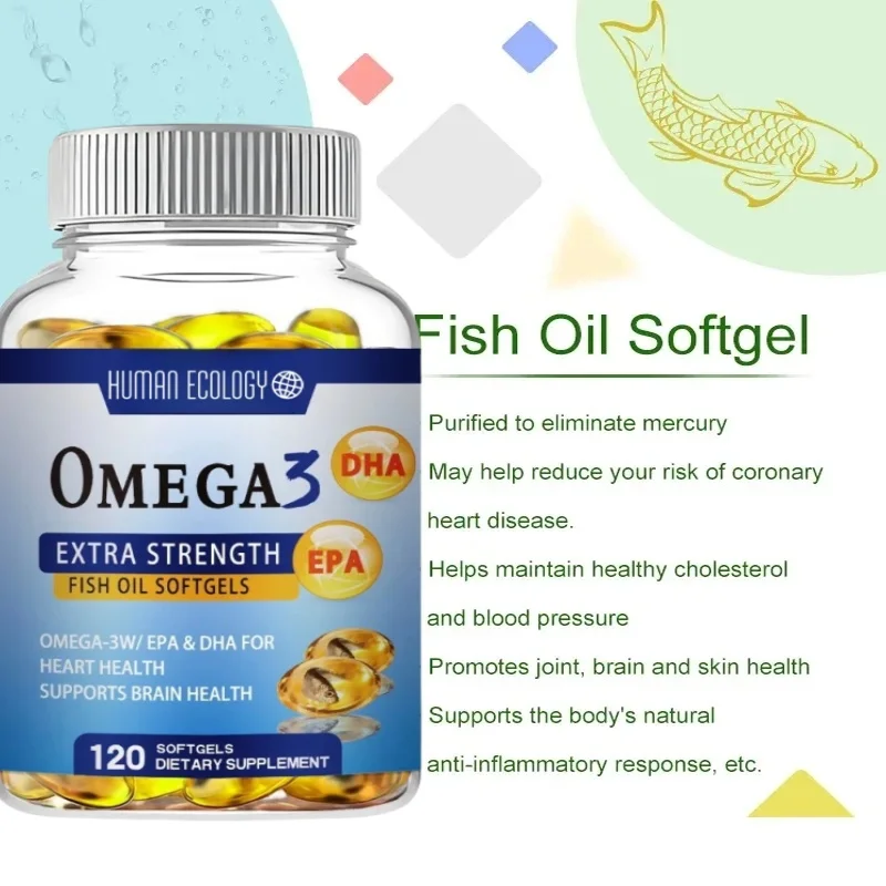 Omega-3 Fish Oil Rich In DHA and EPA, Improve Bad Mood, Relieve Stress, Strengthen The Brain, Improve Memory and Intelligence