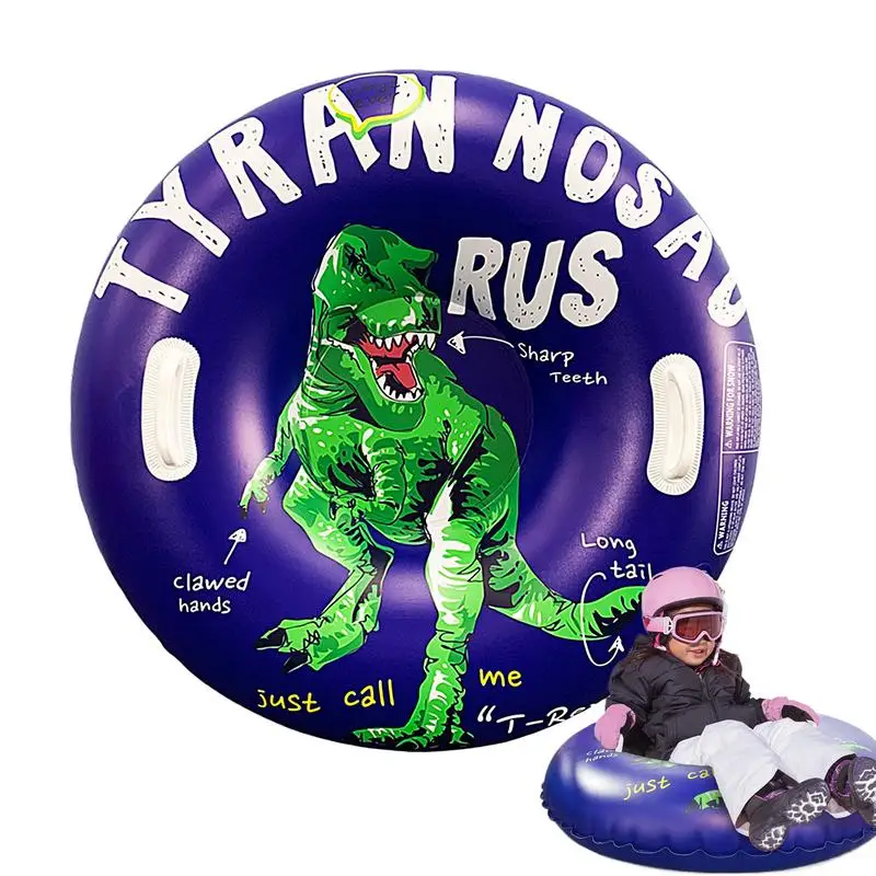 Snow Tubes For Sledding Heavy Duty Inflatable Dinosaur Snow Sled With Handles 91cm/36inches Sledding Tubes Winter Outdoor Sports