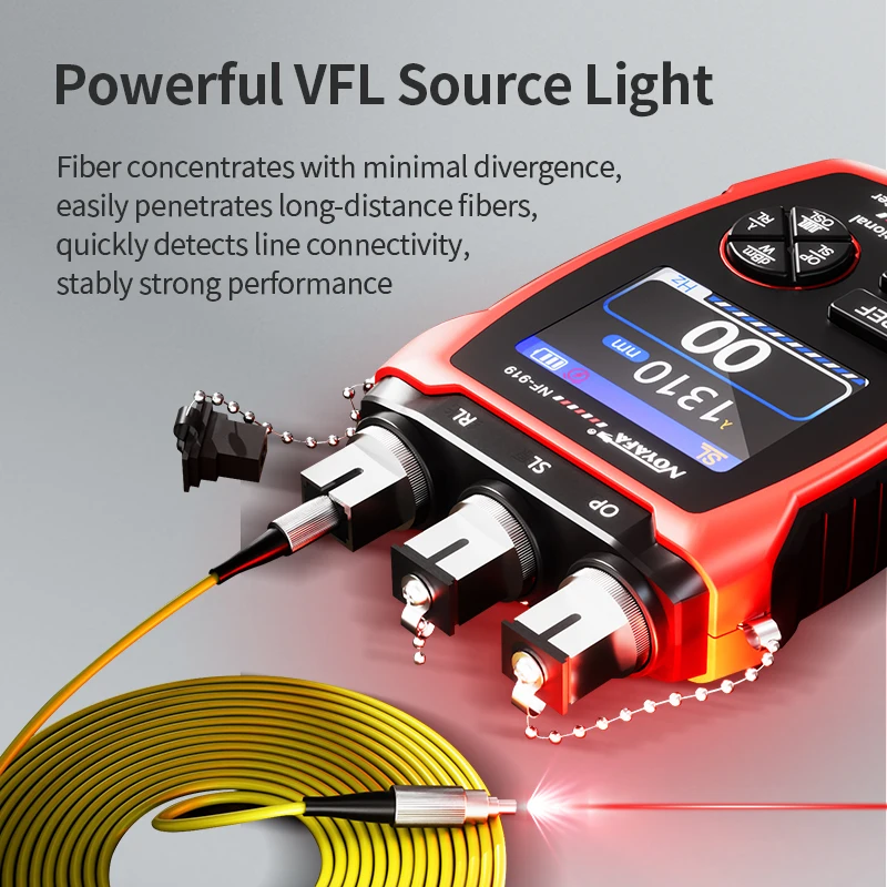 Imagem -04 - Noyafa-power Meter com Fonte de Luz Estável Vfl Visual Fault Locator Red Light Fibra Óptica Tester Ferramenta em Nf-919