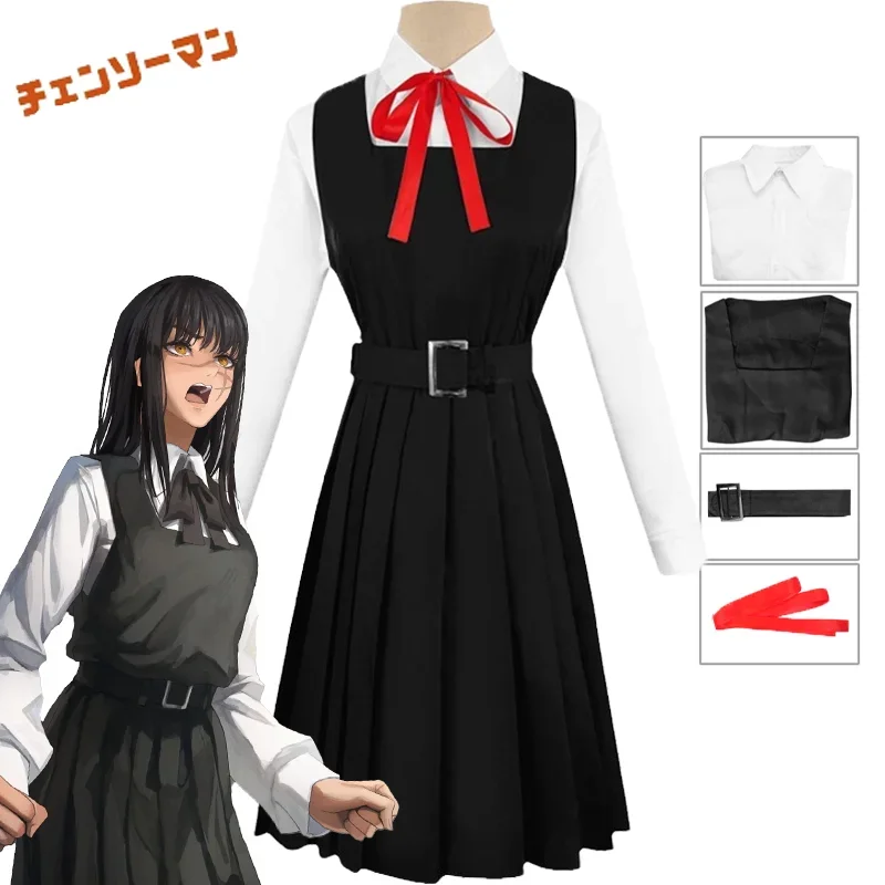 Chainsaw Man Mitaka Asa Cosplay Kostuum JK Schooluniform Vrouwen Shirt Jurk Oorlog Duivel Pak Halloween Party Conic Con Outfits Set