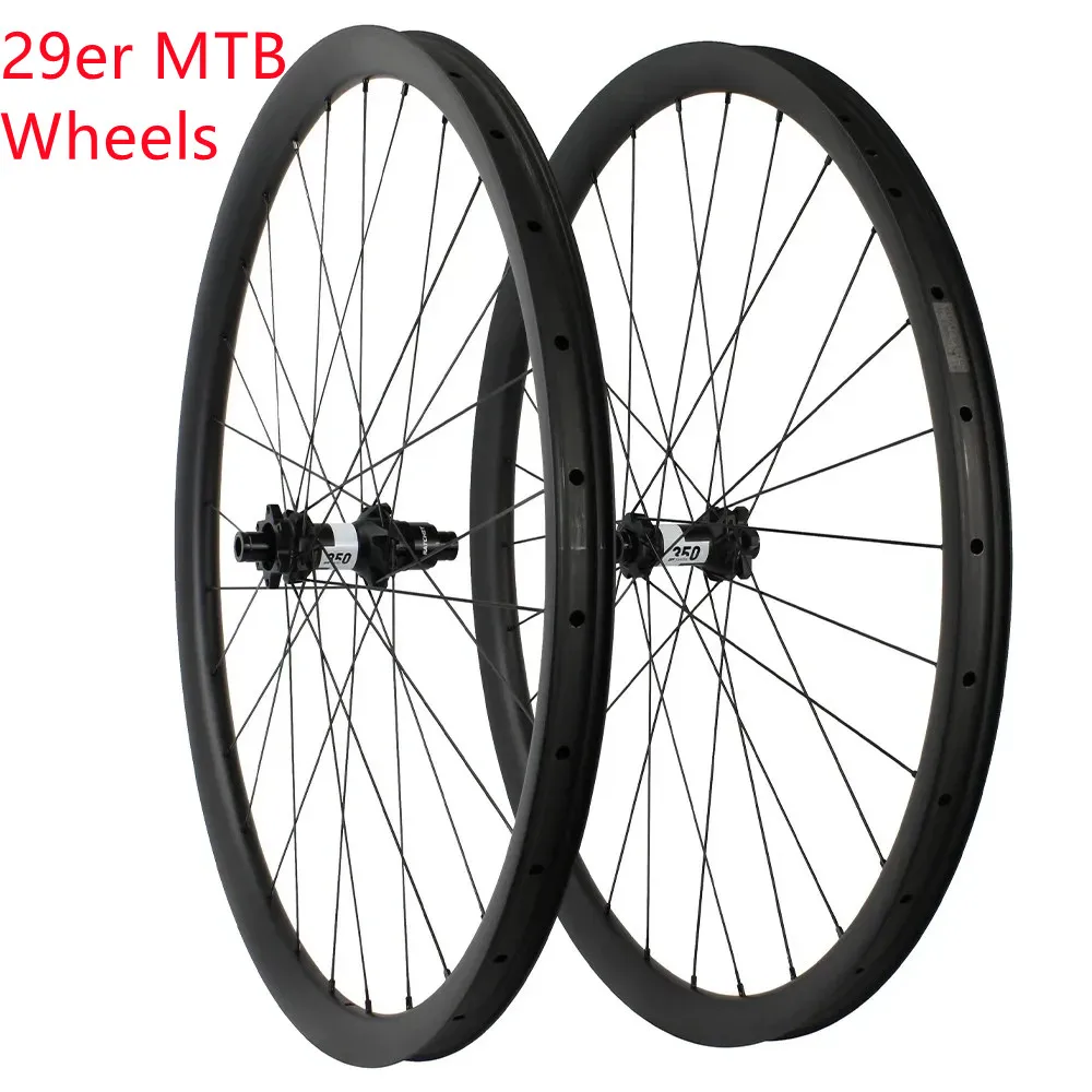 

29er MTB Wheelset Carbon Tubeless Thru Axle / QR / Boost Mountain Bike Wheels 28/28H MTB Wheelset 350 MTB Carbon Wheelset