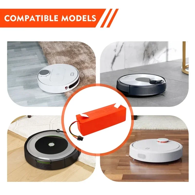 Robotic Vacuum Cleaner 14.4V Li-ion Replacement Battery for Xiaomi Robot Roborock S50 S51 S55 Accessory Spare Parts Battery