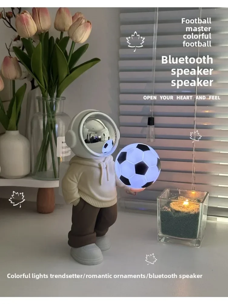 

Новый футбольный модный ручной ночник, портативный настольный красочный светящийся беспроводной Bluetooth-динамик