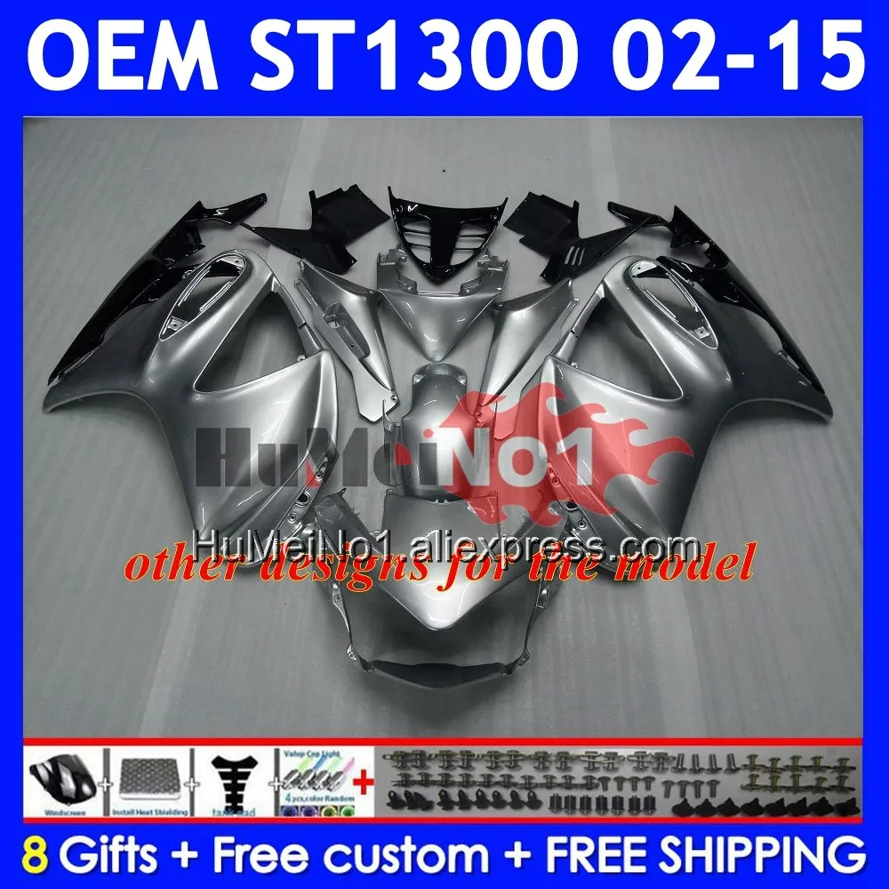 Glossy Black STX1300 For HONDA ST-1300 ST 1300 CC 02 03 04 05 06 07 08 72No.0 ST1300 2009 2010 2011 2012 2013 2014 2015 Fairing