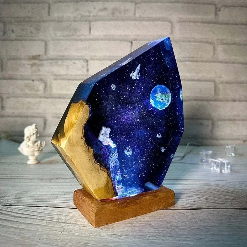 Interstellar Epoxy Lamp Space Galaxy Resin Night Astronaut Resin light Space Astronaut Galaxy Night Lamp  Art Decoration Lamp