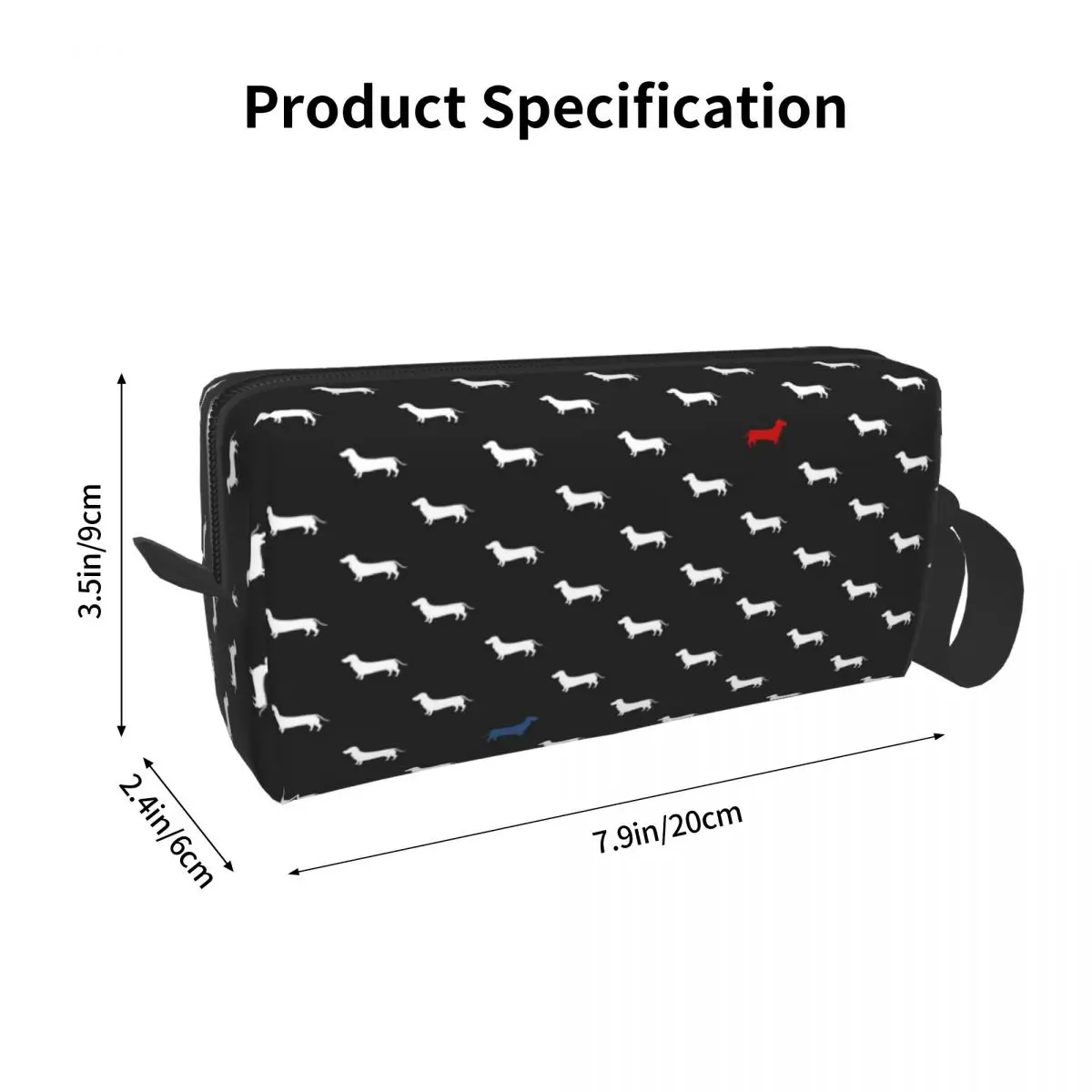 Dachshund Pattern Makeup Bag para mulheres, organizador de cosméticos, kit Dopp, armazenamento, higiene pessoal, beleza, Travel Pencil Case