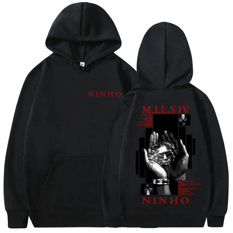 

Rapper Ninho MILS 4 Album Graphic Hoodies Men Women Clothing Hip Hop Fashion Hooded Sweatshirt Male Vintage Oversized Streetwear