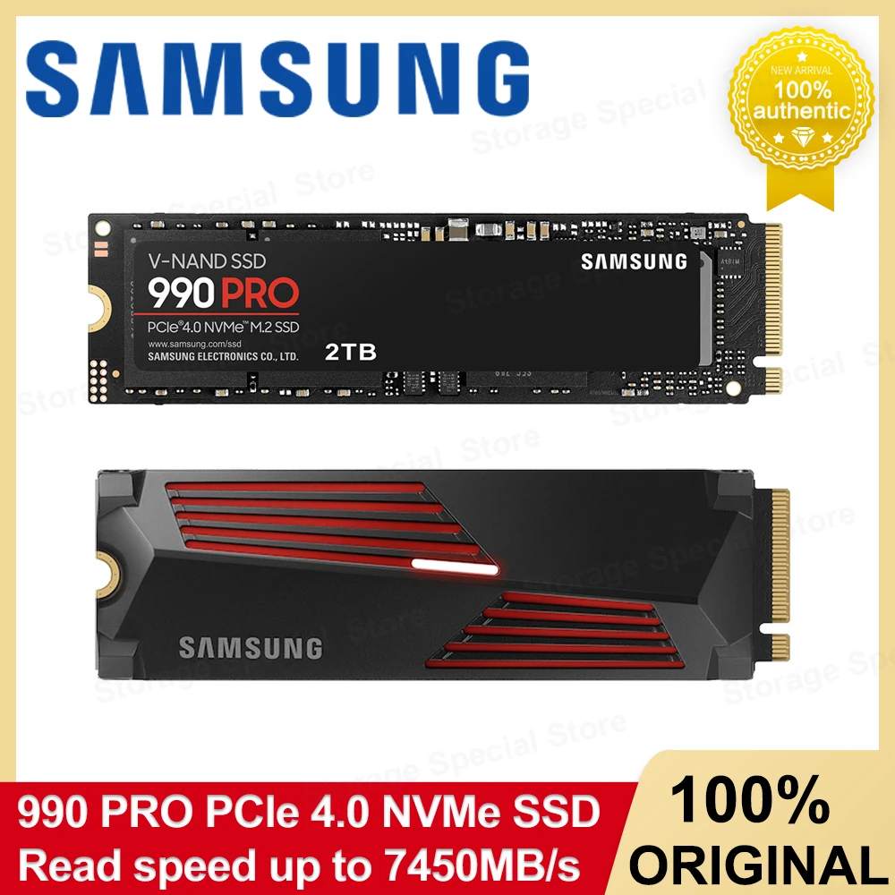 SAMSUNG 990 Pro SSD Heatsink Internal Solid State Drive PCIe Gen 4.0x4 NVMe SSD for Desktop Laptop M.2 2280 Internal Hard Disk