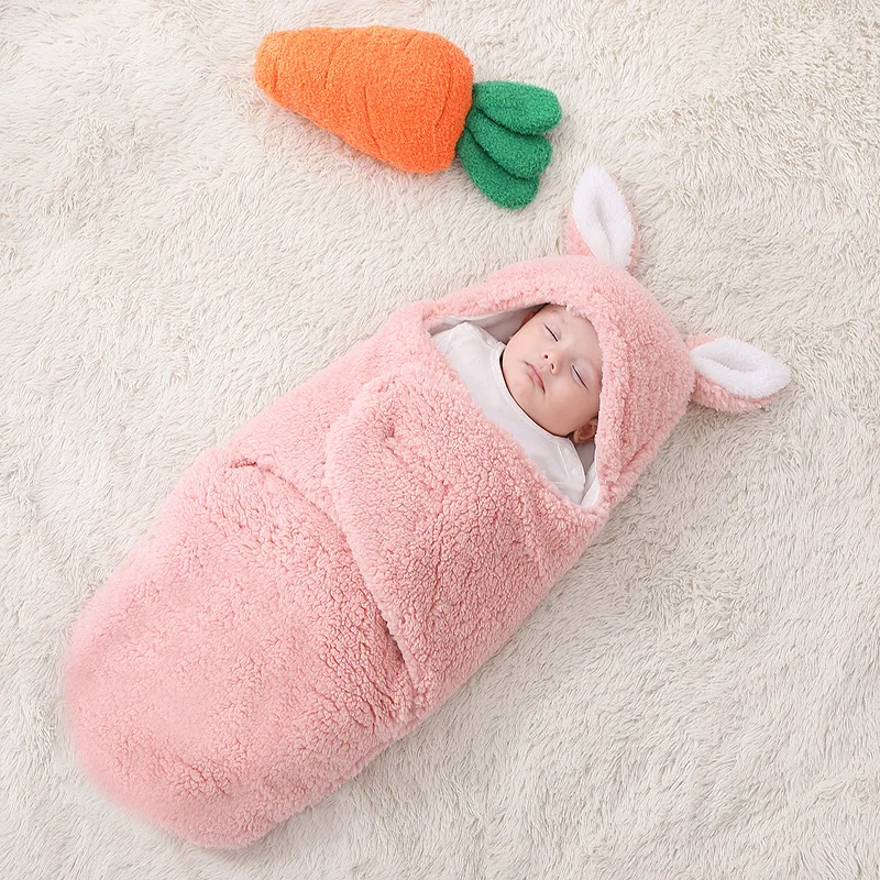 Newborn Baby Sleeping Bag Baby Swaddle Wrap Blanket Adjustable Soft Cotton Infant Wearable Blanket Warm Fleece Newborn Bedding