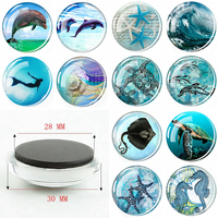 Blue Sea Marine Life Stickers Magnet Fridge Turtle Dolphin Seashells Glass Dome Refrigerator Magnets Souvenir Home Decor Gift