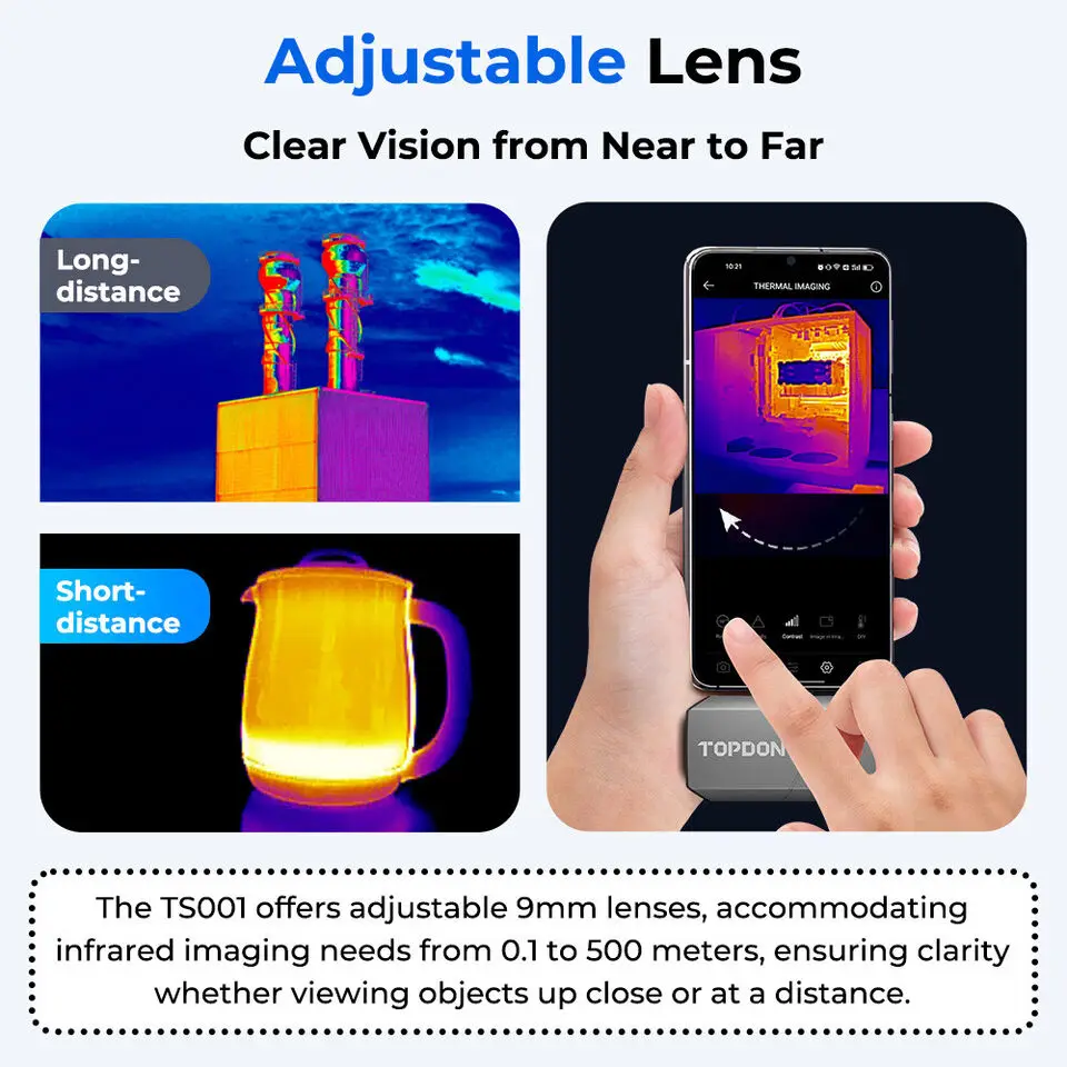 TOPDON TS001 Adjustable Lens Thermal Imaging Camera 9mm for USB-C Android