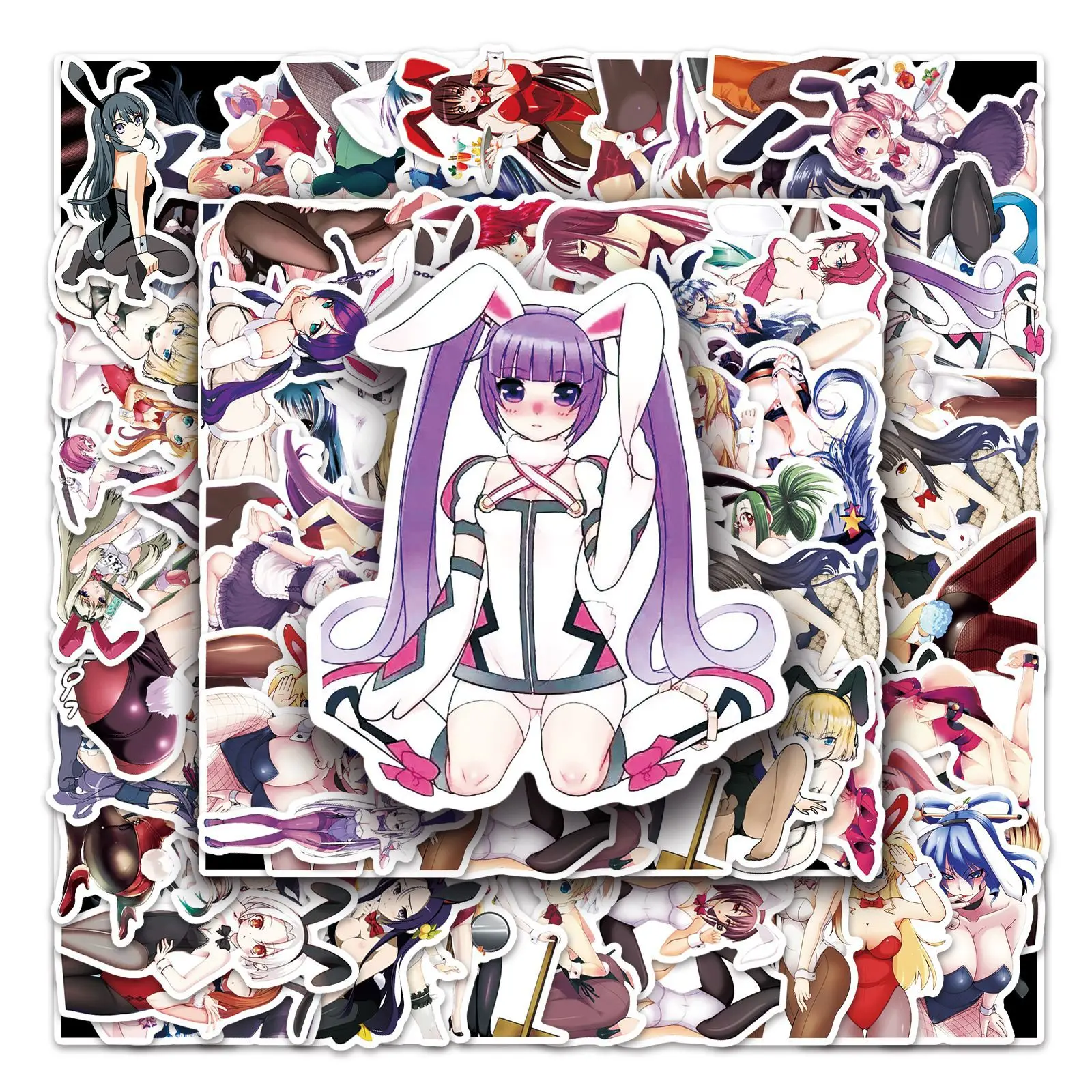 61 Pcs Sexy Rabbit Girl Anime Cartoon Sticker Cute Cosplay Beautiful Girl DIY Notebook Refrigerator Waterproof Decor Sticker