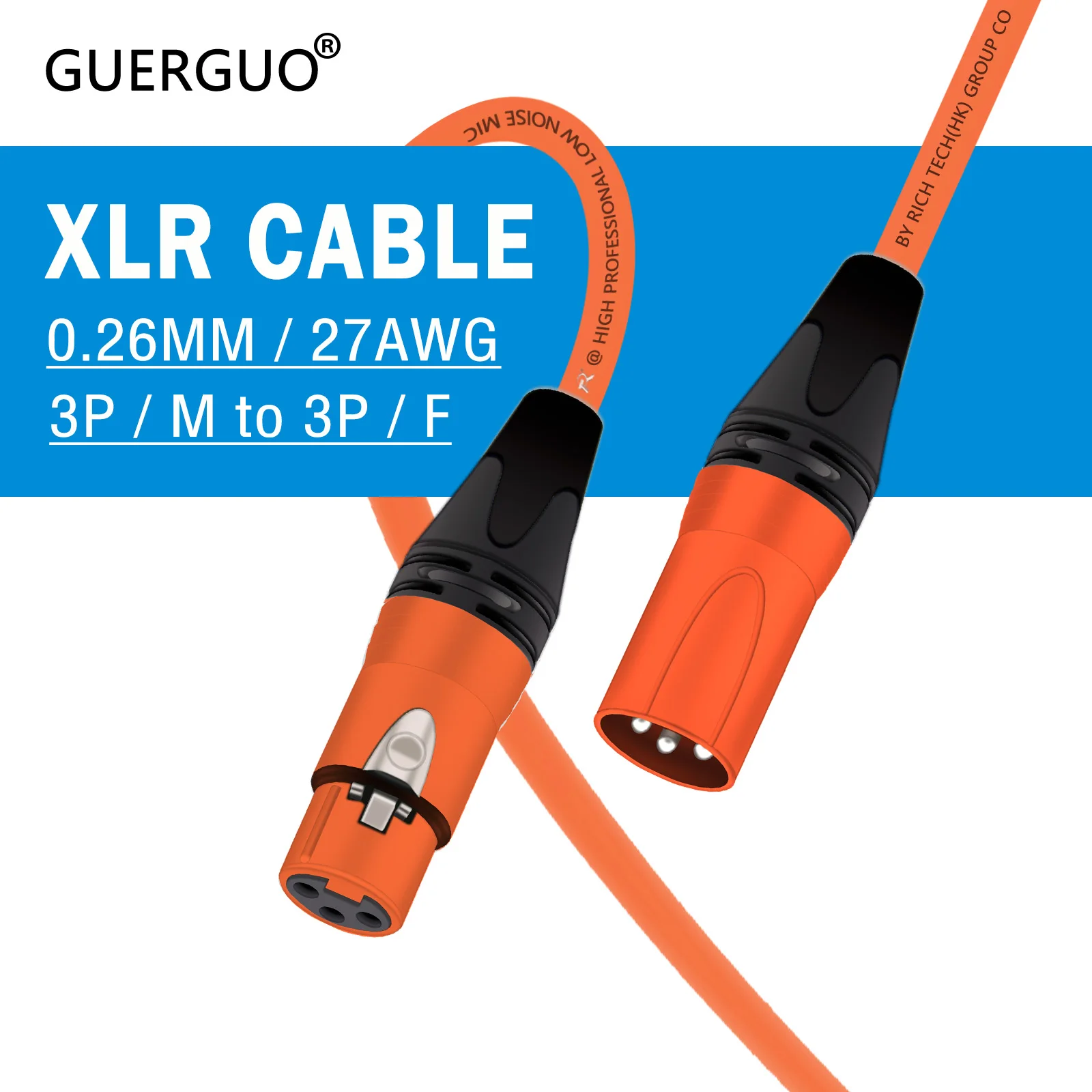 Kabel XLR, 3-pinowy męski na żeński przewód mikrofonowy Cannon do przedłużacza nagrywania Pro zbalansowany mikser XLR wzmacniacz głośnikowy na żywo — zdjęcie produktu 5