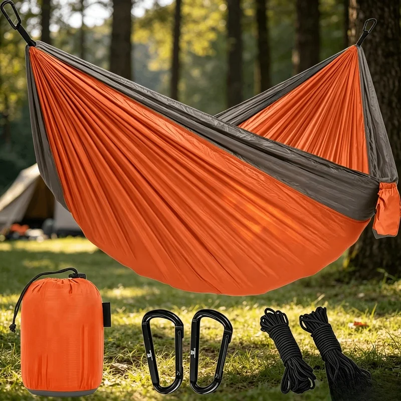 Amaca da Campeggio Portatile Leggera in Nylon Paracadute, Attrezzatura Outdoor per Backpacking, Viaggi e Sopravvivenza