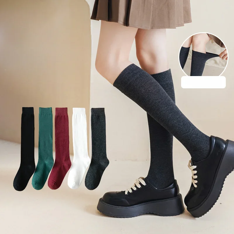 Girls Cotton Long Socks Women Stockings Spring Autumn Thigh High Stockings Ladies Stockings Fashion School Uniform Socks