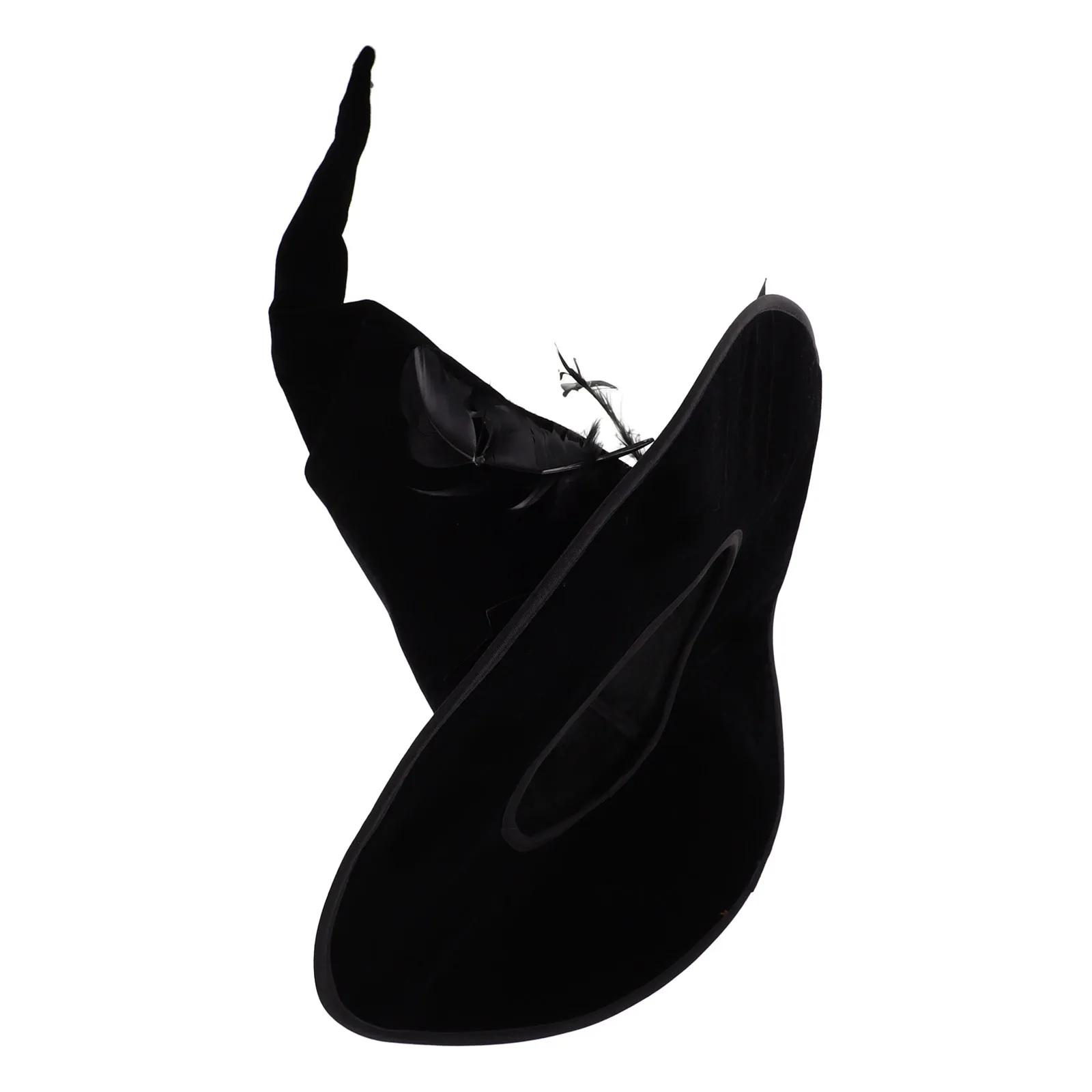 

Witch Hat Black Soft Comfortable Halloween Costume Pointy Sorcerer Design Lightweight Durable Unisex Fantasy Headwear